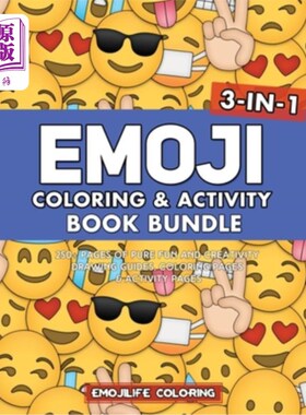 海外直订Emoji Coloring & Activity Book Bundle: 3-in-1 250+ Pages of Pure Fun and Creativ 表情符号着色和活动书捆绑:3