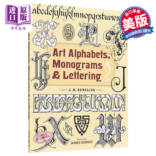 Art Alphabets Monograms&Lettering 进口艺术 艺术字母，花押字和手写体【中商原版】
