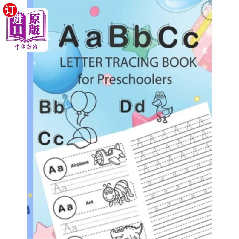 海外直订Alphabet Letter Tracing & ABC Activity Book: Practice for Kids with Pen Control, 字母追踪  ABC活动书：练习