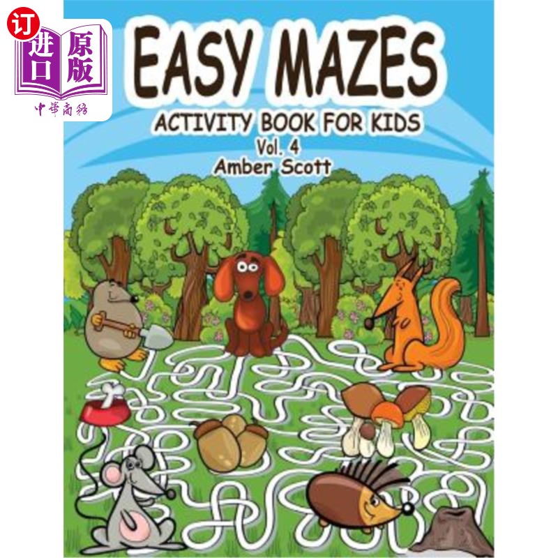 海外直订Eazy Mazes Activity Book For Kids - Vol. 4 Eazy迷宫儿童活动手册-第4卷