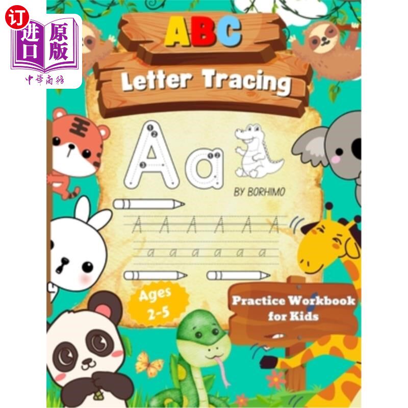 海外直订Letter Tracing Book for Kids 3-5 Years Old: Big Letter Tracing Book for Kids, Fu 3-5岁儿童书信描画书：儿童