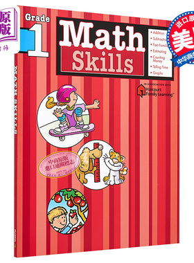 Flash Kids数学技巧1年级 英文原版 Math Skills Grade 1 练习册 美国教材教辅工具书 Harcourt Family Learning 家庭英文学?