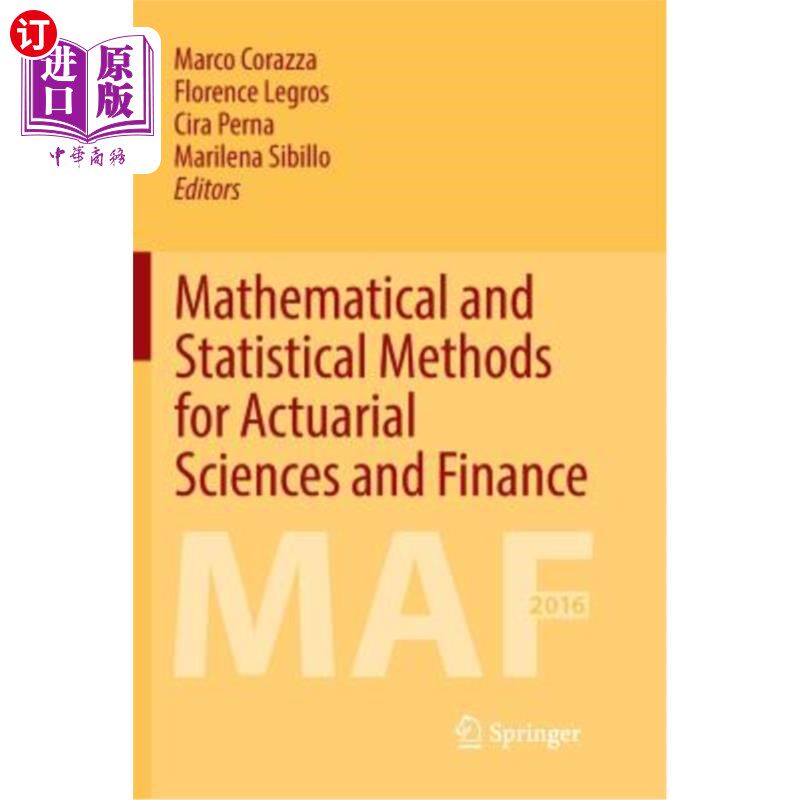 海外直订Mathematical and Statistical Methods for Actuarial Sciences and Finance: Maf 201 精算科学与金融的数理统计方