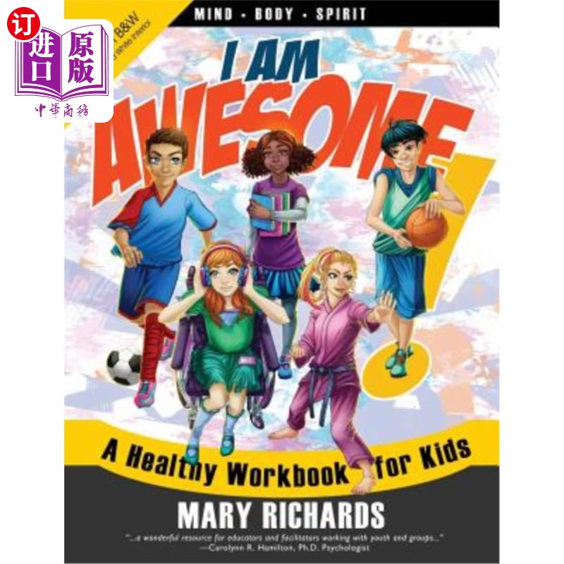 海外直订I Am Awesome! A Healthy Workbook for Kids (B&W Interior) 我太棒了!儿童健康手册(B&W室内)
