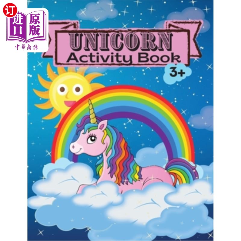 海外直订Unicorn Activity Book: Children Activity Coloring Book Dot Markers Activity Book 独角兽活动书:儿童活动着色图片