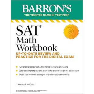 SAT Math Workbook Up-to-Date Practice for the Digital Exam 巴朗SAT考试数学练习册 新机考练习【中商原版】