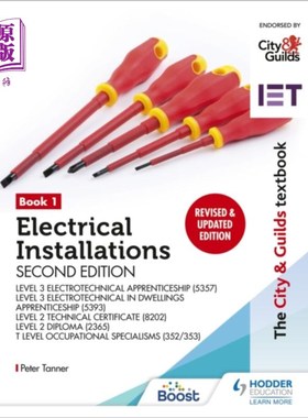 海外直订City & Guilds Textbook: Book 1 Electrical Instal... 城市和行会教科书:第一册电气安装，第二版:3级学徒(5357和5