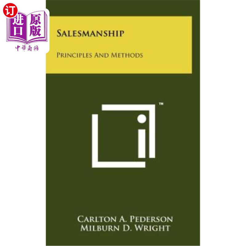 海外直订Salesmanship: Principles and Methods 推销：原理与方法