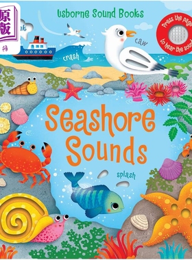 发声书:海洋动物Seashore Sounds英文原版 儿童纸板书 科学自然绘本动物知识图画书精品发声书亲子童书Usborne【中商原版】