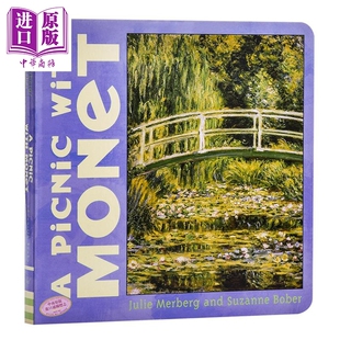 现货 6岁 迷你画家:莫奈 with 中商原版 纸板书 Picnic 英文原版 低幼亲子艺术启蒙绘本 Monet