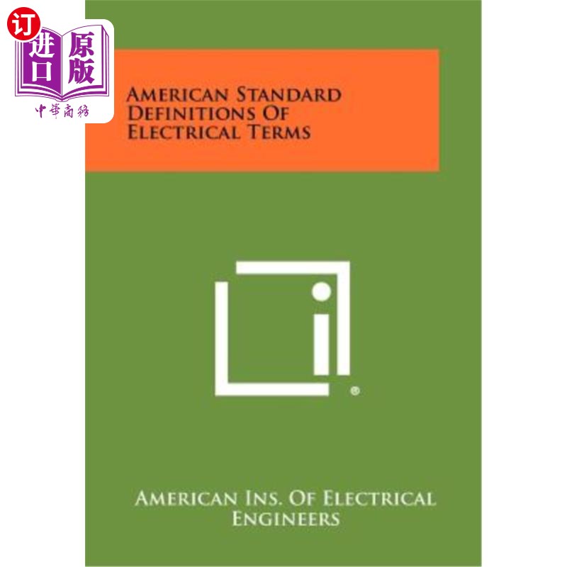 海外直订American Standard Definitions of Electrical Terms 美国电气术语标准定义