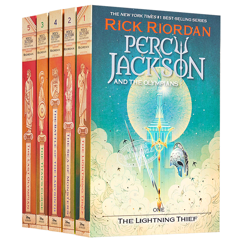 预售 波西杰克逊与奥林匹斯英雄 1-5本套装 倪传婧Victo Ngai插画版 Percy Jackson and the Olympians 英文原版 Rick Riordan中商