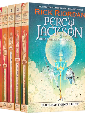 预售 波西杰克逊与奥林匹斯英雄 1-5本套装 倪传婧Victo Ngai插画版 Percy Jackson and the Olympians 英文原版 Rick Riordan中商