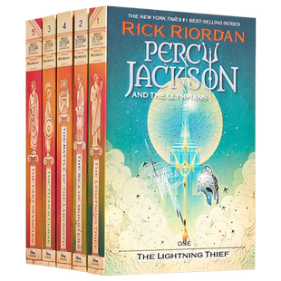 波西杰克逊与奥林匹斯英雄 1-5本套装 倪传婧Victo Ngai插画版 Percy Jackson and the Olympians 英文原版 Rick Riordan中商