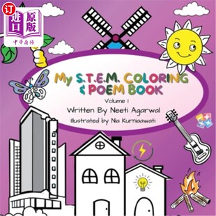 Poem 我 S.T.E.M S.T.E.M涂色与诗歌书：第一卷 Coloring Volume 海外直订My Book