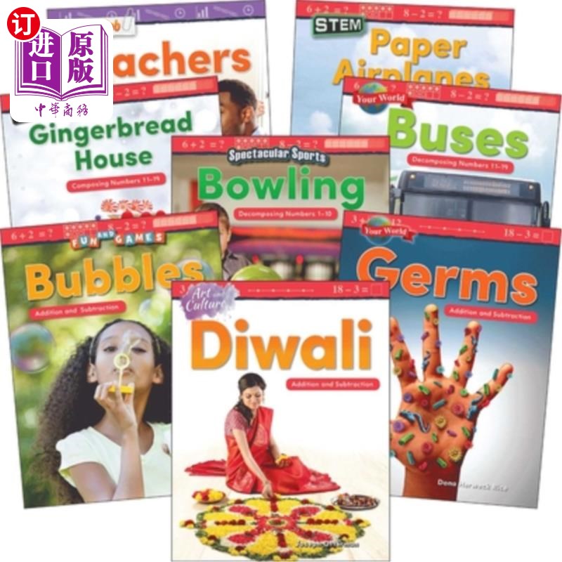 海外直订Number Sense & Operations: Grades K-1 (8-Book Set) 数字感觉和操作：K-1级（8册）