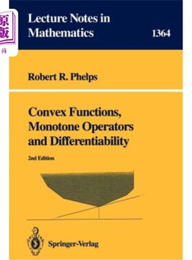海外直订Convex Functions, Monotone Operators and Differentiability 凸函数、单调算子与可微性