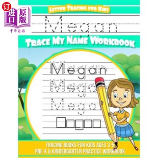 Name Letter Trace 海外直订Megan Workbook Megan for Age Tracing Lett Kids Books