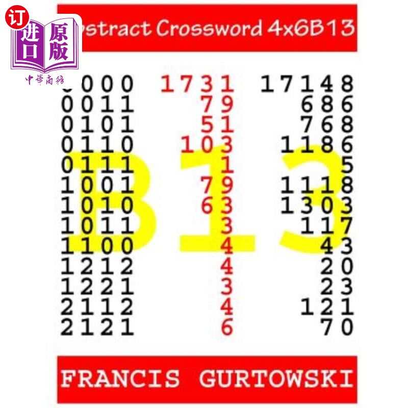 海外直订Abstract Crossword 4x6B13 摘要填字游戏4x6B13