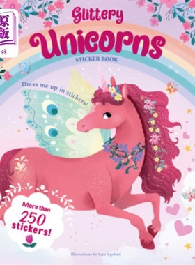 海外直订Glittery Unicorns Sticker Book 闪闪发光的独角兽贴纸书