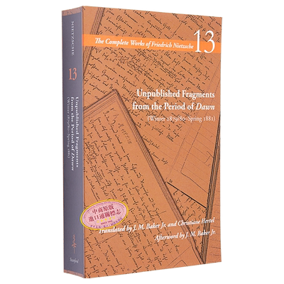 尼采作品集 黎明时期的未出版片段 the Period of Dawn 英文原版 Friedrich Nietzsche 人文社科【中商原版】