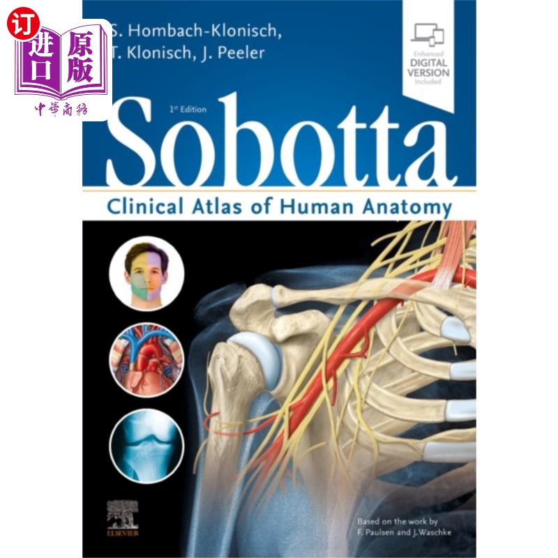 海外直订医药图书Sobotta Clinical Atlas of Human Anatomy, one vol...索博塔人体解剖学临床图谱，一卷，英文