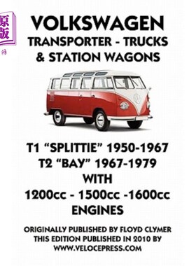 海外直订VOLKSWAGEN TRANSPORTER 1950-1979 1200cc - 1600cc WORKSHOP MANUAL 大众运输公司1950-1979 1200 cc-16