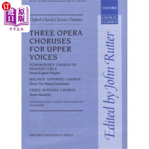 海外直订Three opera choruses for upper voices 三首高音歌剧合唱