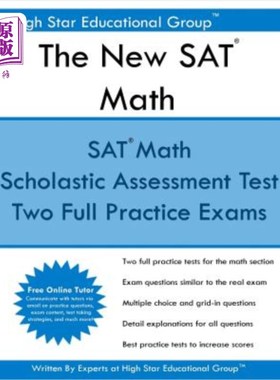 海外直订The New SAT Math: Scholastic Assessment Test Mathematics + Free Online Tutor 新的SAT数学:学术评估测试数学+