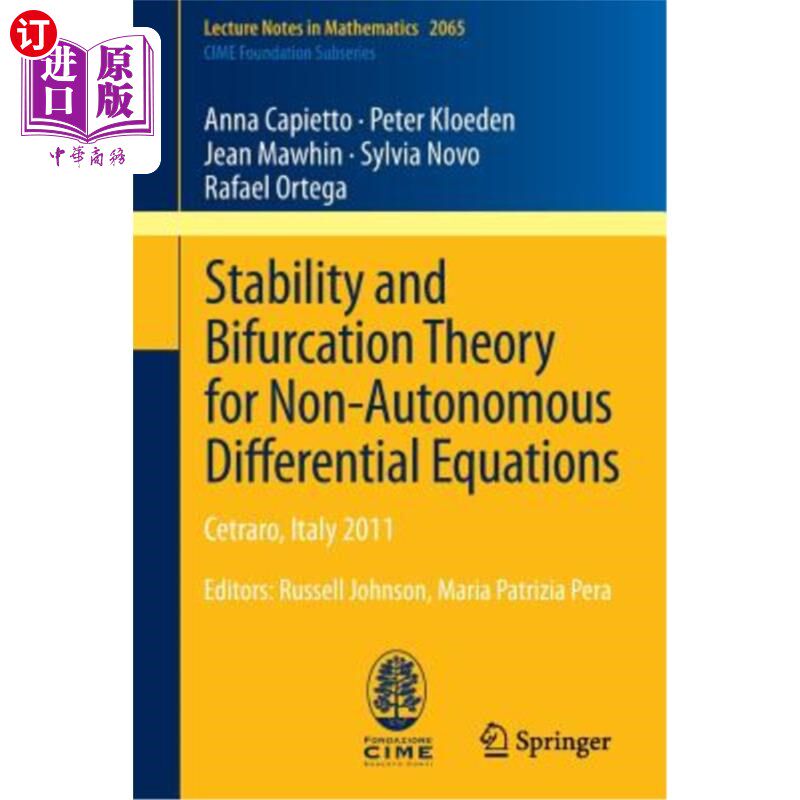 海外直订Stability and Bifurcation Theory for Non-Autonomous Differential Equations: Cetr 非自治微分方程的稳定性和分
