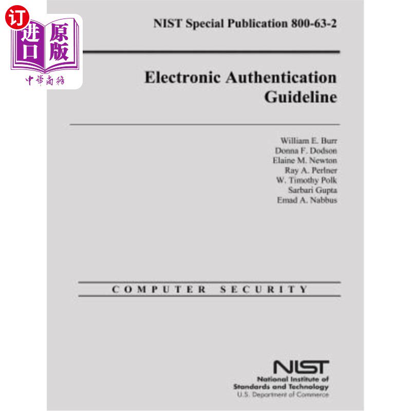 海外直订Electronic Authentication Guideline 电子认证指南