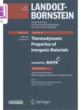 海外直订Thermodynamic Properties of Inorganic Materials: Subvolume C, Ternary Steel Syst