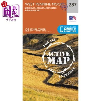 海外直订West Pennine Moors - Blackburn, Darwen and Accri... 西奔宁荒原-布莱克本，达文和阿克灵顿