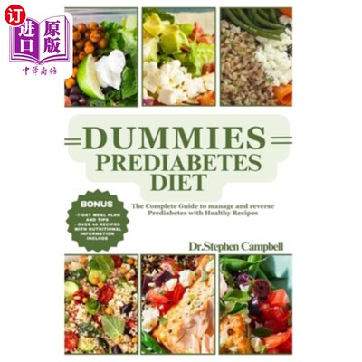 海外直订医药图书Dummies prediabetes diet: The Complete Guide to manage and reverse Prediabetes w 假人糖尿病前期饮食