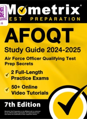 海外直订Afoqt Study Guide 2024-2025 - Air Force Officer Qualifying Test Prep Secrets, 2  Afoqt学习指南2