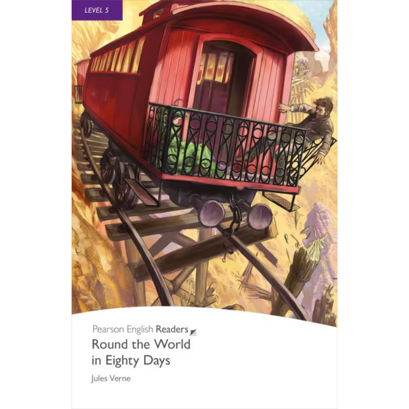 Pearson English八十天环游地球Round the World in Eighty Days培生英语分级读物5级 高中 蓝思值810L中心词2300【中商原版?