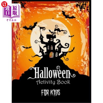 海外直订Halloween Activity Book for Kids: Words search, Coloring, Sudoku, Mazes, Puzzles 万圣节活动书的孩子:单词搜