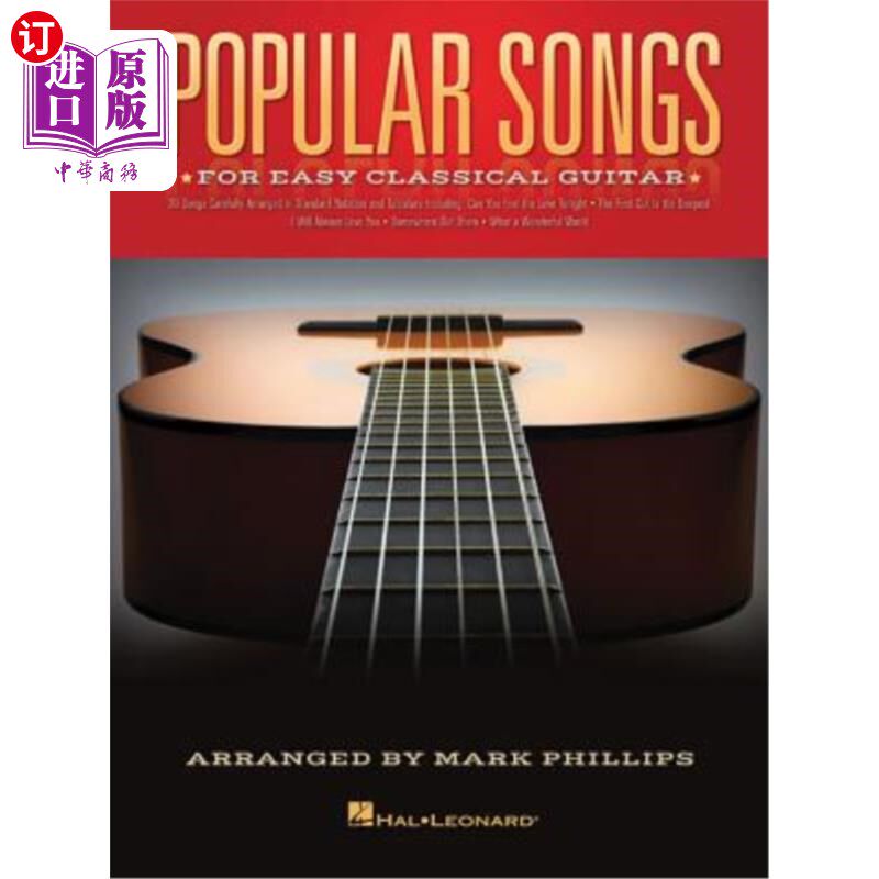 海外直订Popular Songs: For Easy Classical Guitar 流行歌曲:为容易古典吉他
