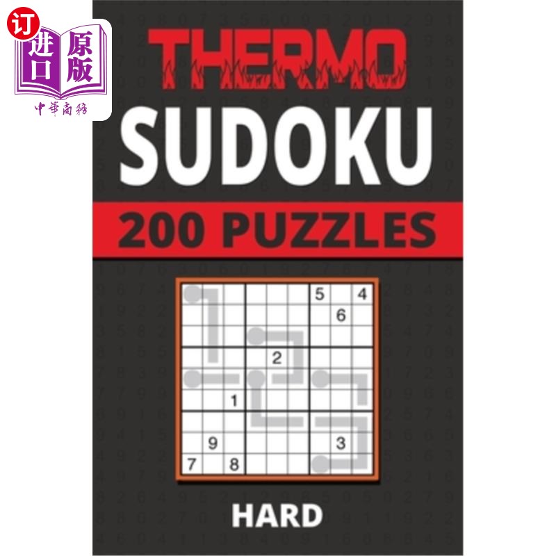 海外直订Thermo Sudoku: 200 Hard Puzzles For Kids, Teens, Adults, Seniors 热数独：儿童，青少年，成人，老年人的200个