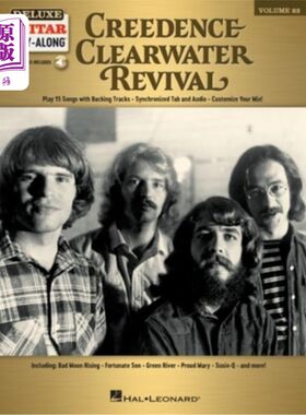 海外直订Creedence Clearwater Revival - Deluxe Guitar Play-Along Vol. 23: Book/Online Aud 克里登斯清水复兴-豪华吉他