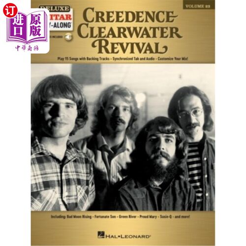 海外直订Creedence Clearwater Revival - Deluxe Guitar Play-Along Vol. 23: Book/Online Aud 克里登斯清水复兴-豪华吉他