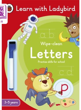 海外直订Letters: A Learn with Ladybird Wipe-Clean Activi... 书信:学习与瓢虫擦拭清洁活动手册3-5年