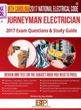海外直订North Carolina 2017 Journeyman Electrician Study Guide 2017年北卡罗来纳州熟练电工学习指南