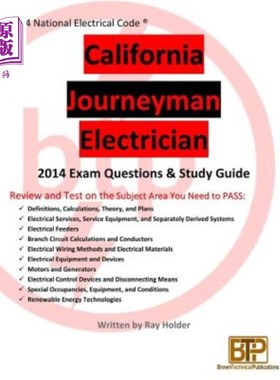 海外直订California 2014 Journeyman Electrician Study Guide 加利福尼亚州2014年熟练电工学习指南