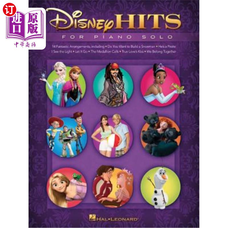海外直订Disney Hits for Piano Solo 迪斯尼钢琴独奏曲