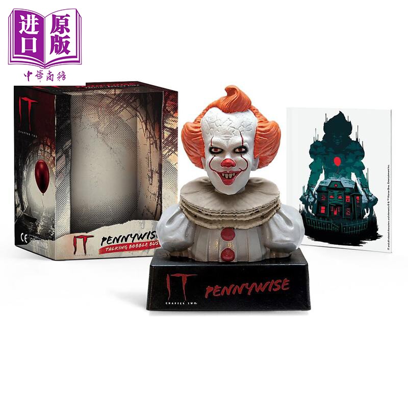 小丑回魂 欢迎来到德里镇 潘尼怀斯官方迷你套装 It Pennywise Talking Bobble Bust 英文原版 Running Press【中商原版】