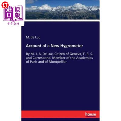 海外直订Account of a New Hygrometer 新湿度计的说明