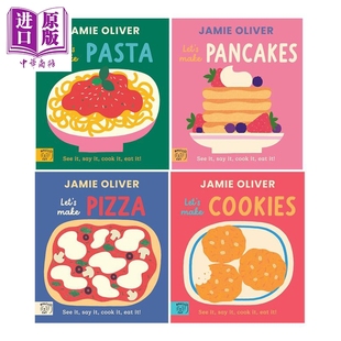 Lets Pancakes 4册 Oliver 翻页纸板书 杰米奥利弗美食纸板书 互动式 Make Jamie Cookies Pizza Pasta 中商原版 英文原版