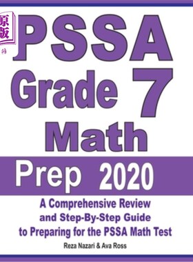 海外直订PSSA Grade 7 Math Prep 2020: A Comprehensive Review and Step-By-Step Guide to Pr PSSA 7年级数学