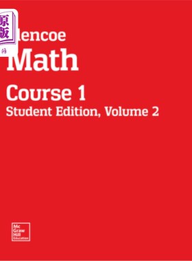 海外直订Glencoe Math, Course 1, Student Edition, Volume 2 格伦科数学，课程1，学生版，卷2